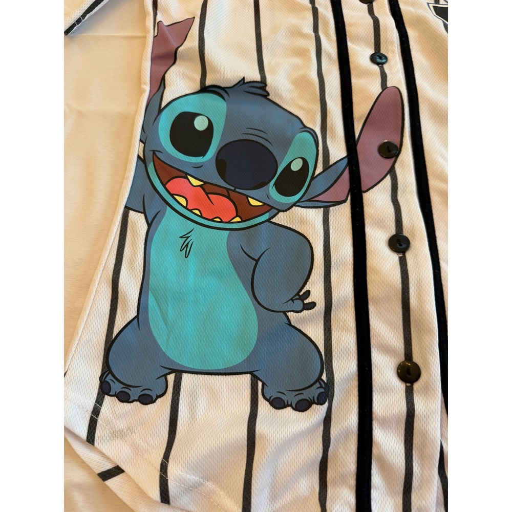 Disney Stitch Kids Youth Ohana Baseball Jersey Shirt XXS/XS White Active Sporty - Picture 4 of 9